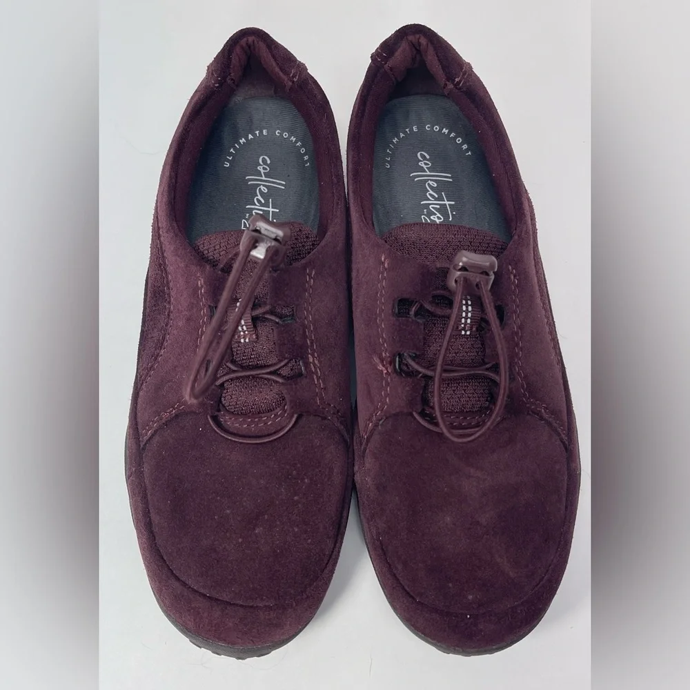 Clark’s Women’s‎ Ultra Comfort Haley Rhea Burgundy Suede Sneakers Size 6M